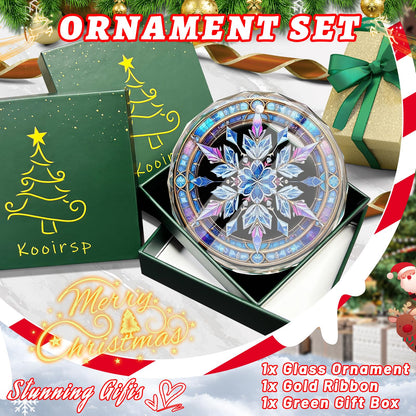 Stained Glass Snowflake Ornament, Snowflake Christmas Tree Ornaments, Gift Exchange Idea