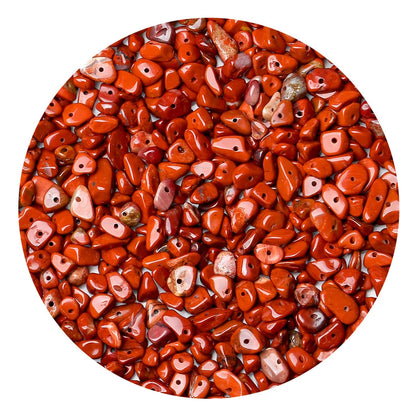 Natural Chip Stone Beads 450pcs Red Jasper Chips 5-8mm Genuine Real Irregular Healing Crystal Rocks Hole Drilled DIY Loose Gemstone Beads for Jewelry Making Bracelet Earrings Necklace Crafting
