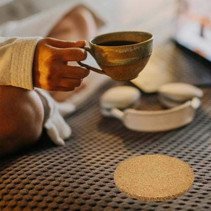 3 Pack Cork Coaster for Drink, 4 Inch Absorbent Heat Resistant Round Coasters Set for Cups Glasses