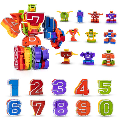 Lydaz 10 Pcs Number Robots Toys for Kids, STEM Educational Learning Action Figure Toys, Number Blocks Bots, Action Figures Toy, Preschool Math Toy, Birthday Gifts for Boys Girls 3 4 5 6 Years Old