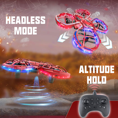 BEZGAR Mini Drone Easy to fly Beginner, LED Remote Control Drones, RC Quadcopter with Auto Hovering, 3 Speed Mode, 360° Flips Stunt, Headless Mode, Obstacle Avoidance, Birthday Gifts for Kids 8-12