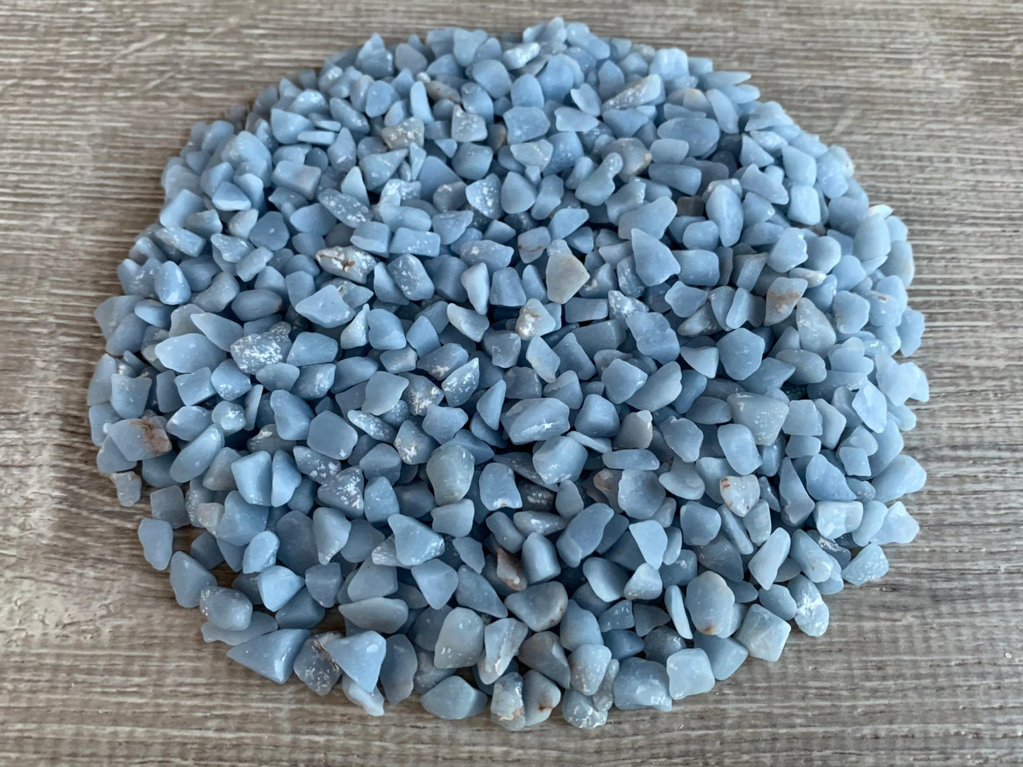 WHOLESALE Natural Semi Tumbled Angelite Gemstone Chips, Crushed Mini Crystals, Undrilled Crystal Chips (Angelite, 0.5 Pound)