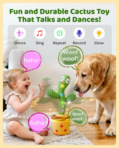 Dancing Talking Cactus Baby Toys 0-6 3-6 6-12 12-18 Months, Toddler Boys Girls Gifts for 2 3 4 5 6 7 8 9 10 Month Old Baby Toy Singing Mimicking Recording Repeating What You Say with 120 English Songs