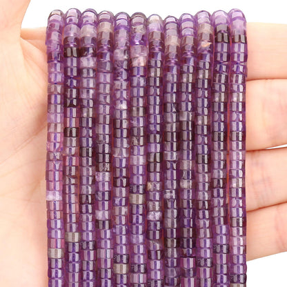 BONNY BOXX 150PCs Natural Amethyst Spacer Beads, Loose Semi Precious Flat Round Gemstone Heishi Disc Stone Beads for Beading Jewelry Making 4mm*2mm
