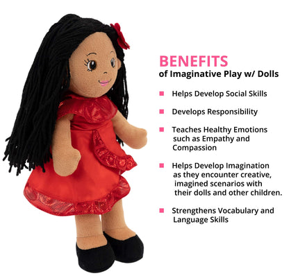 Playtime by Eimmie 14" Soft Baby Doll for Girls (Julie) - Plush Rag Doll for Toddlers & Infants, Washable Stuffed Toy with Sensory Fabric Body - Great for Baby Showers, Birthdays & Special Occasions