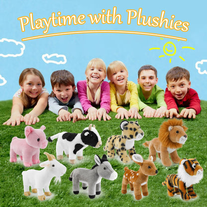 JUSTQUNSEEN Stuffed Animals Toy Farm Animals 8 INCH,Plushies Stuffed Animals for Girls Plush Toys Little Stuffed Animal, Cute Stuffed Animal Plush Toy for Boy Girls (Standing Sika Deer)