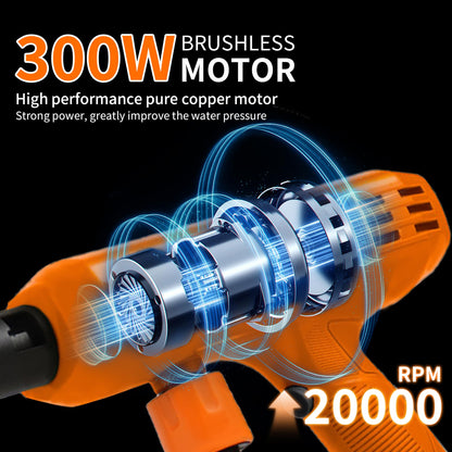 VLAIAN Cordless Pressure Washer,1200PSI Portable Power Washer with 4Ah Battery&Charger,6-in-1 Nozzle,5 Meter Hose,Handheld High-Pressure Car Washer for Cars/Yard/Home/Floor (Orange)