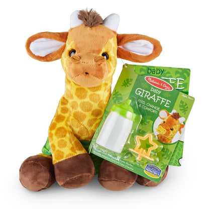 Melissa & Doug 11-Inch Baby Giraffe Plush Stuffed Animal with Pacifier, Diaper, Baby Bottle Toddler Animal Toys Ages 18+ Months