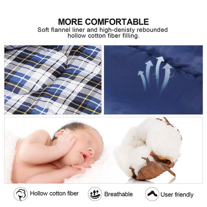 REDCAMP Outdoors Cotton Flannel Sleeping bag for Camping Hiking Climbing Backpacking, 3-season Trip Warm S Envelope Sleeping Bags 75 by 33 Inches (Navy Blue with 2lbs Filling)