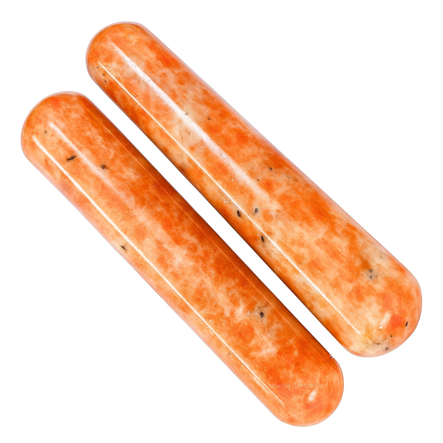 Amazing Gemstone Sunstone Crystal Wand Massage Stick - Pelvic Wand Gua Sha for Adults - Crystals and Healing Stones Massage Wands for Adults Gifts (Smooth)