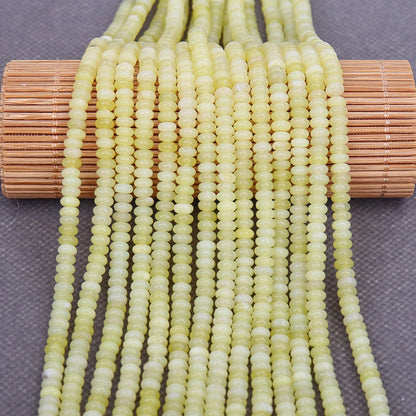 BONNY BOXX 1 Strand Natural 2 * 4mm Lemon Jade Rondelle Beads, Natural Abacus Disk Stone Beads Loose Spacer Gemstone for DIY Bracelet Necklace Jewelry Making