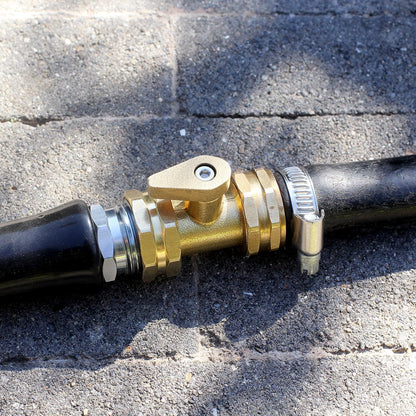 YELUN Garden hose shut off Valve- 3/4”Heavy Duty Brass Shut Off ball Valve Garden Hose Connector 4 Set