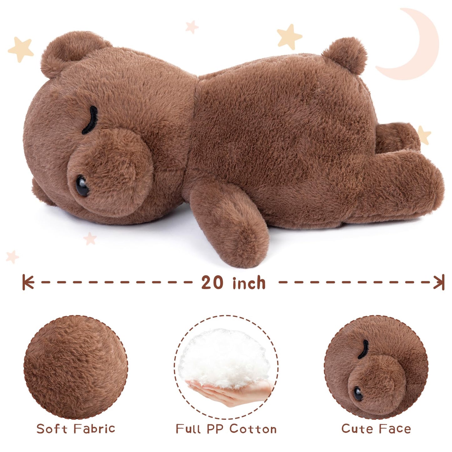 Tezituor Koala Plush Stuffed Animal,20 Inches Soft Huggable Koala Bear Pillow Toy for Boys Girls Kids Baby Shower Nursery Decor,Brown
