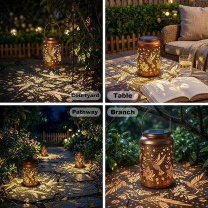 Mothers Day Gifts for Mom Grandma - Birthday Day Gifts for Women, Hummingbird Solar Lantern Outdoor Waterproof, Garden Decor