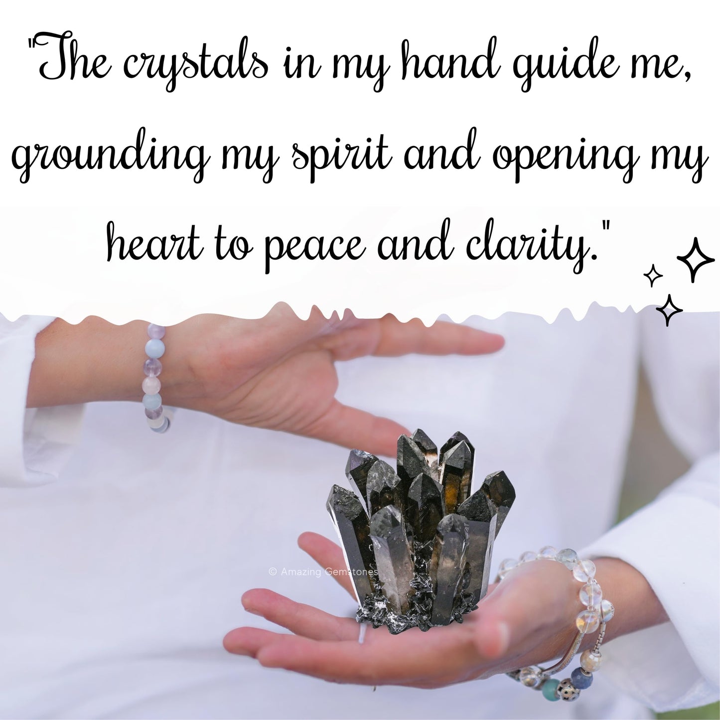 Amazing Gemstone Large Smoky Quartz Crystal Cluster Points for Meditation, Home Decor and Gift - Natural Quartz Crystals and Healing Stones for Enhance Energy with Large Crystals Points