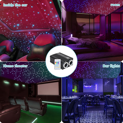 Twinkle Headliner Star Light Kit, 1000Pcs*0.03in*9.8ft Ceiling Fiber Optic Lights APP/Remote Control Star Effect Music Mode RGBW Sound Activated for Car Roof Home Ceiling