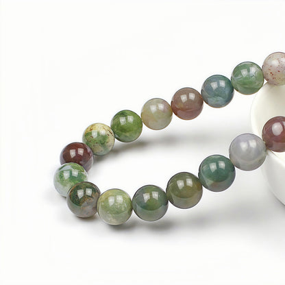 MJDCB AAA Natural Round India Agate Stone Beads Onyx Loose Beads for DIY Necklace Bracelat Jewelry Making Strand 15" (6mm)