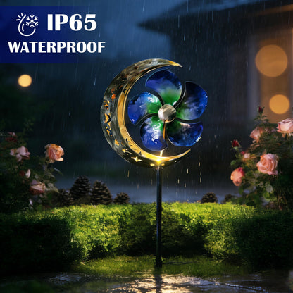 SunKite Solar Spinner Moon Outdoor Lights Waterproof,Solar Moon Garden Light Outdoor Decorative Stakes Lights Yard Garden Patio Lawn Pathway Decoration Gifts Grandma Mom
