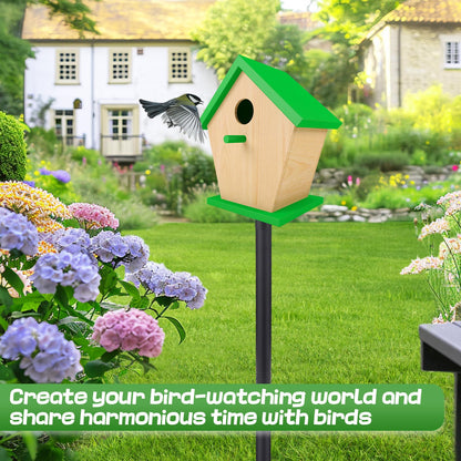 Bird Feeder Pole for Outdoors - 82in Tall Adjustable Heavy Duty Bird House Feeding Station with 5-Prong Anchor for Outside Garden Wild Bluebirds Watching