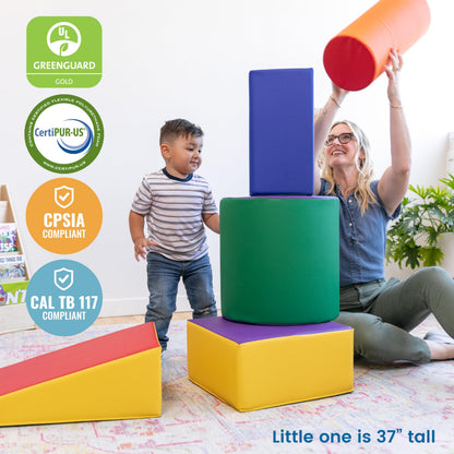 ECR4Kids SoftZone Climb and Crawl Playset, Building Blocks, Assorted, 5-Piece