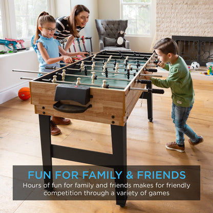 Best Choice Products 10-in-1 Combo Game Table Set w/Hockey, Foosball, Pool, Shuffleboard, Ping Pong, Checkers, Bowling, and Backgammon - Natural