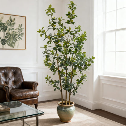 ZSENENT Fake Trees Premium 3 Main Trunks 5 ft Faux Black Olive Tree, Realistic Olive Trees Artificial Indoor, Low-Maintenance, Ideal Artificial Tree for Home Office Décor (Green, 5 FT)