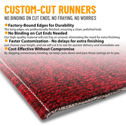 Ottomanson 2'7" x 3' Ultra-Thin Entryway Rug - Durable Non-Slip Mat for High-Traffic Areas - Fits Under Doors for Easy Entry - Ideal for Front Door, Hallway, Kitchen, Bathroom & Mudroom, Red
