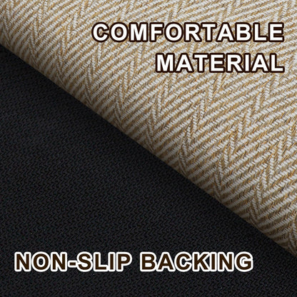 BEISIFLOOR Ultra Thin Door Mat Indoor Entrance 17"x29", Low-Profile Indoor Door Mat, Non Slip Entry Mat Rubber Backing Unique Herringbone Design Inside Doormat Dirt Trapper Entryway Mats, Beige