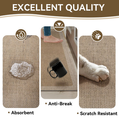 Quqei Kitchen Mat Non Slip, Washable Kitchen Rugs, Absorbent Kitchen Mats for Floor, Rubber Backing Soft Standing Floor Mat Runner Rug for Front of Sink, Easy to Clean and Maintain, Brown 17"x30"