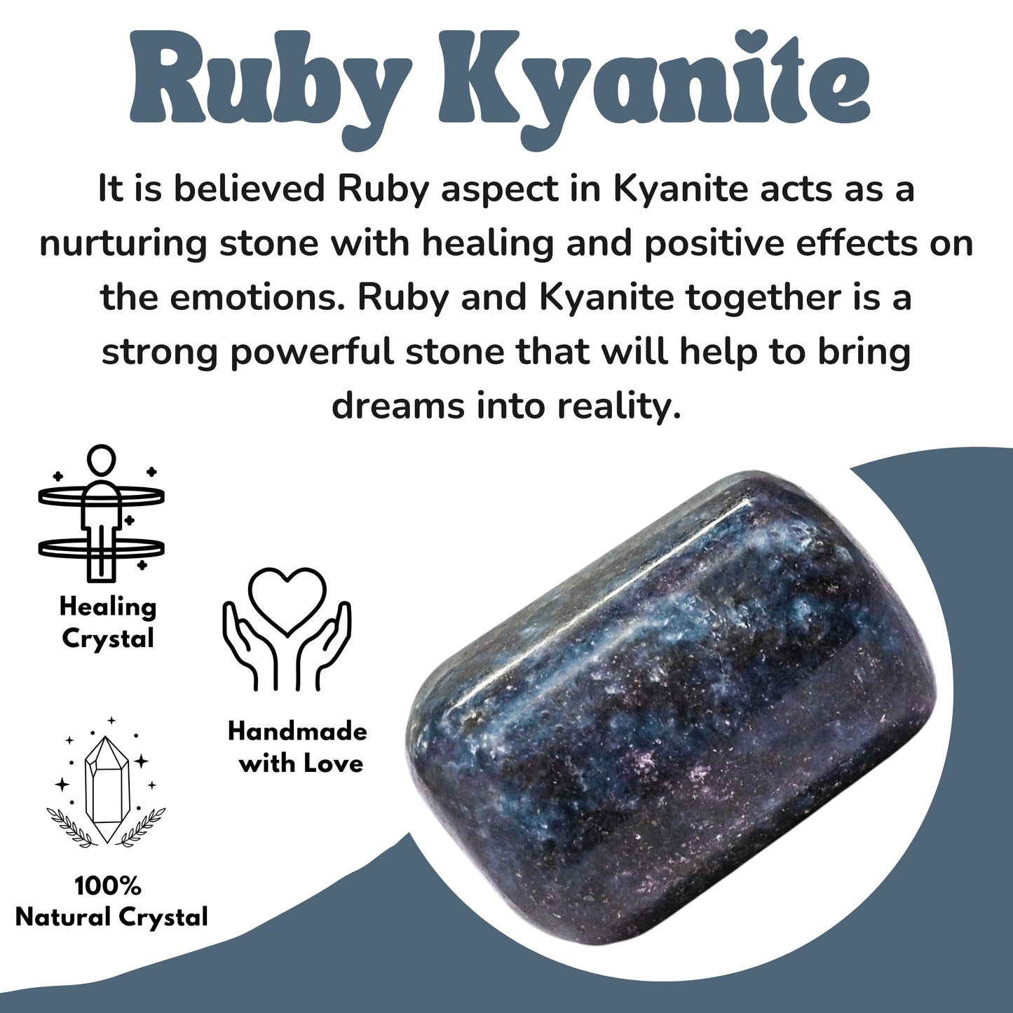 Amazing Gemstone Ruby Kyanite Crystals and Healing Stones Tumbled - 1 oz Ruby Kyanite Stone, Natural Healing Stones for Energy Balance, Stress Relief - Premium Polished Gems Rocks for Meditation