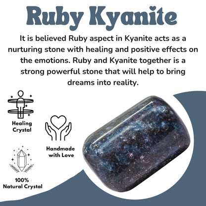 Amazing Gemstone Ruby Kyanite Crystals and Healing Stones Tumbled - 1000+ Carats Ruby Kyanite Stone, Natural Healing Stones for Energy Balance, Stress Relief - Premium Polished Gems Rocks