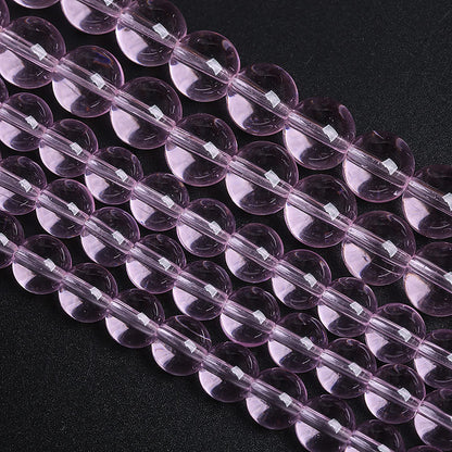 6MM 63PCS Light Pink Glass Spacer Loose Beads for Jewelry Making DIY Bracelet Necklace