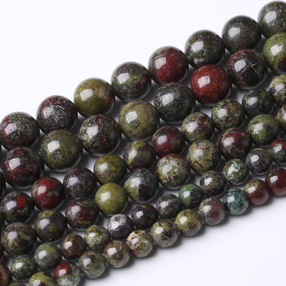 8MM Dragon Blood Stone Round Loose Beads Natural Gem Beads Crystal Energy Stone Beads for Jewelry Making DIY Bracelet Necklace