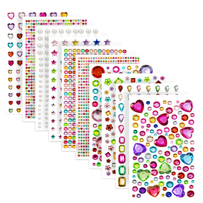 2774PCS Gem Stickers, Self Adhesive Gems for Crafts, Acrylic Bling Heart Sticker, Jewel Stickers Crafts self Adhesive, Assorted Shapes Jewels Rhinestones Sticker, Craft Supplies for Kids