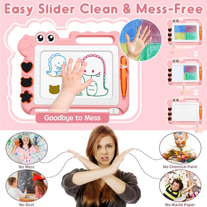 AiTuiTui Magnetic Drawing Board Toddler Toys Gift for Girls Boys, Color Sketch Writing Scribble Doodle Pad Travel Games, Educational Learning Kids Toys for Birthday or Easter (Pink)