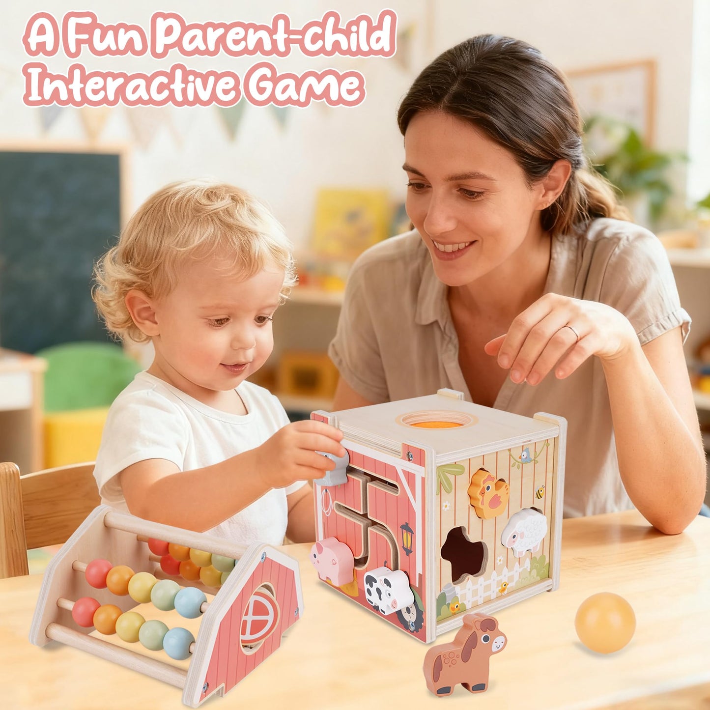Melofaver Montessori Toys for 1 2 3 Year Old, Wooden Farm Animal Toys for Toddlers 1-3, Baby 12-18 Months Toy, 1 2 Year Old Girl Boy Birthday Gift, Kids Educational Learning Toys Gifts for Girls Boys