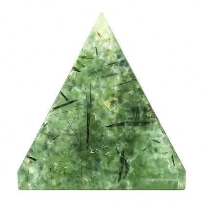 Prehnite Pyramid Crystal Healing Stones - 1.5" Great Pyramid Figurine of Natural Stone Pyramid for Meditation, Reiki, Chakra Balancing and Crystal Pyramids Grid