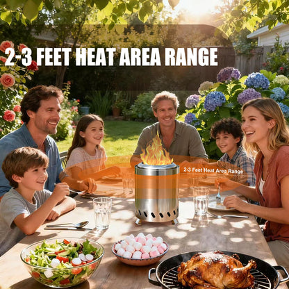 Tabletop Fire Pit - Smokeless 6 Inch Table Top Firepit for Outside Small Portable Fire Pits with Carry Bag Mini Pellet Stove for Camping Backyard Patio Garden Picnic