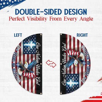 FLAGWIX American 250 Years Anniversary Fan Flag - Polyester Double-sided One Nation Under God Flags For Outside Bunting Flag, 1.5x3 ft - 4th of July Decorations for Home Yard Garden Decor Banner