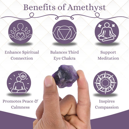 ANAYA AGATE Amethyst Raw Crystals Rough Gemstones with Authenticity Card, Velvet Pouch Raw Stones for Tumbling, Cabbing, Polishing, Cutting Natural Healing Crystals for Home Decor, DIY Stones