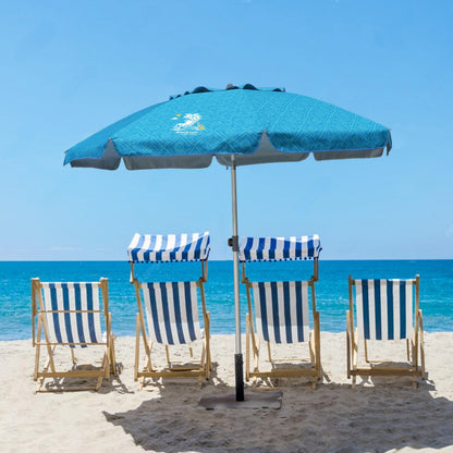 AMMSUN 7ft Heavy Duty High Wind Beach Umbrella with Sand Anchor & Tilt Sun Shelter UV 50+ Protection Outdoor Sunshade Umbrellas Carry Bag for Patio Garden Pool Backyard Teal