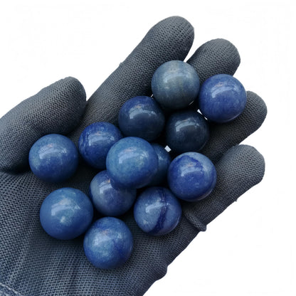 Sunshcat Natural Blue Aventurine 0.78 Inchs Crystals and Healing Stone Ball Set,Home Desktop Feng Shui Array Decoration(7 Pieces) ﻿