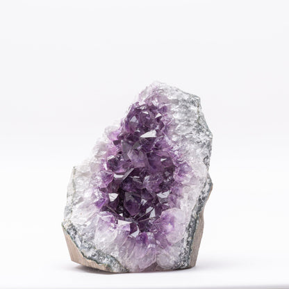 EMPORION Natural Amethyst (0.5 lb to 1 lb) - 3" to 4.5" Height - Crystal Clusters Stone from Uruguay Raw Geode Quartz - Deep Purple Color