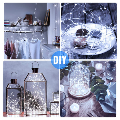 Onforu 16 Pack White Fairy Lights Battery Operated String Lights, 6.5ft IP67 Waterproof Twinkle Lights LED Lights for Strings Wedding Centerpiece Decor Christmas Bedroom