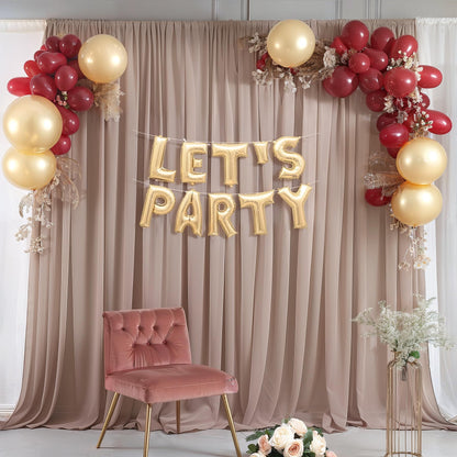 10ft x 10ft Taupe Backdrop Curtain Drapes, Wrinkle-Free Sheer Chiffon Fabric Photo Backdrop Panels for Wedding Arch Party Ceremony Stage Photo Backgrounds