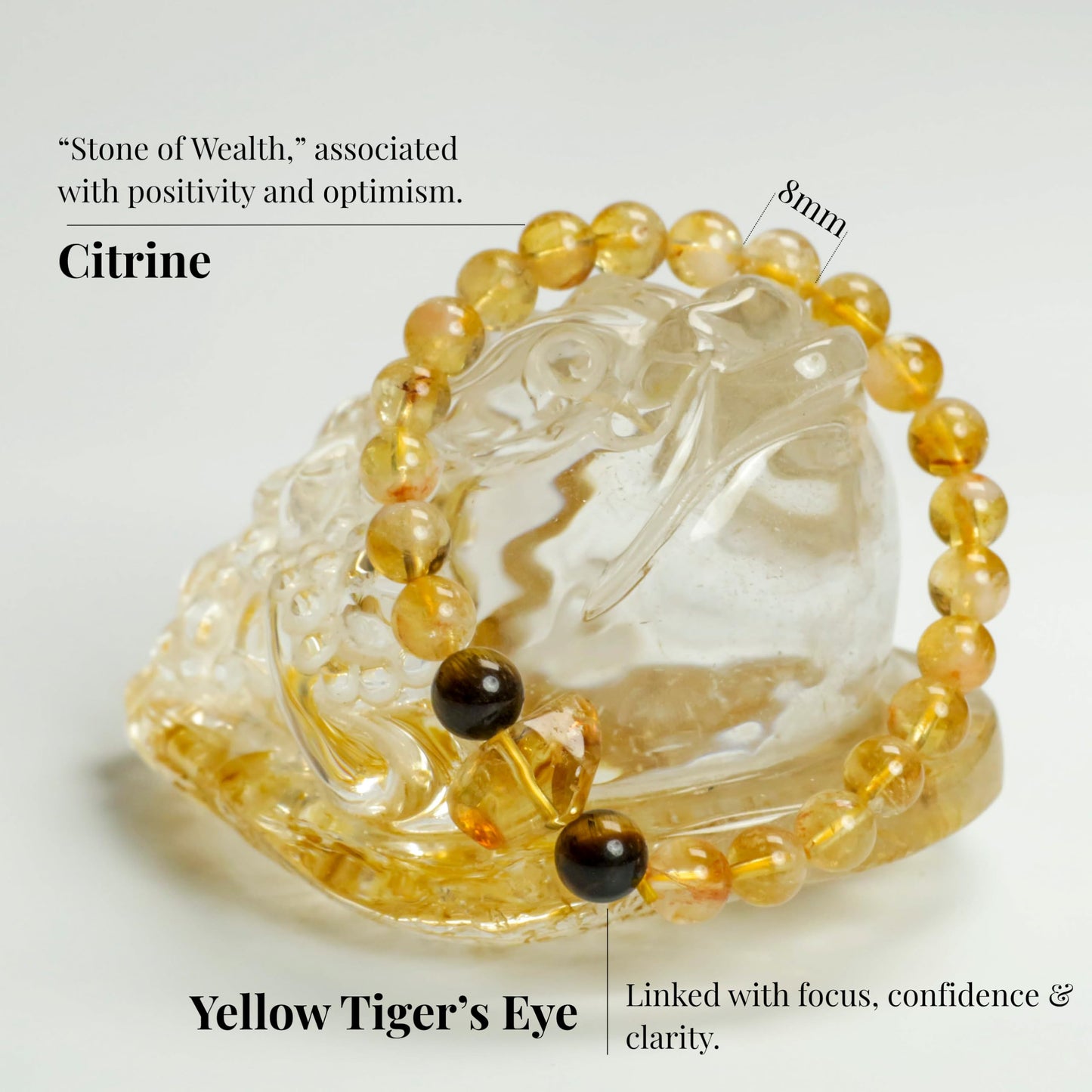 Dare to Mystic Golden Rutilated Quartz Bracelet for Wealth & Confidence – Natural Citrine & Tiger’s Eye Crystal Beaded Bracelet, Adjustable Energy Jewelry with Luxury Gift Box for Men & Women