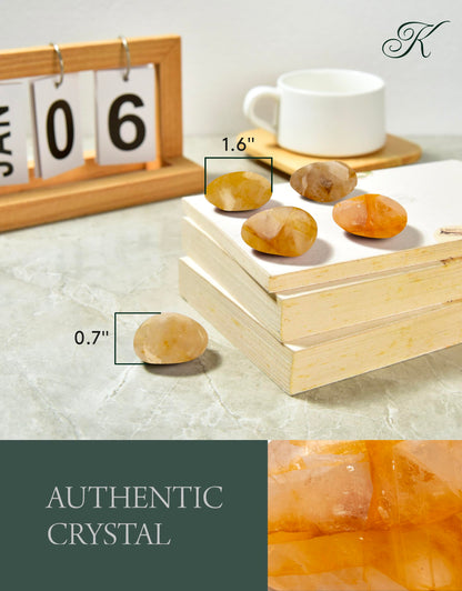 KALIFANO Golden Healer Quartz Heart - Worry Stone with Healing & Calming Effects - AAA Grade High Energy Hematoid Cuarzo with Information Card - Reiki Crystal Carving Used for Clarity (Family Owned)