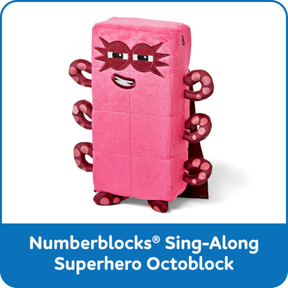 hand2mind Numberblocks Sing-Along Superhero Octoblock Plush, Music Toys, Numbers for Toddlers, Preschool Math Learning Toys, Light Up Stuffed Animal Plushies, Counting Blocks, Kids Birthday Gifts