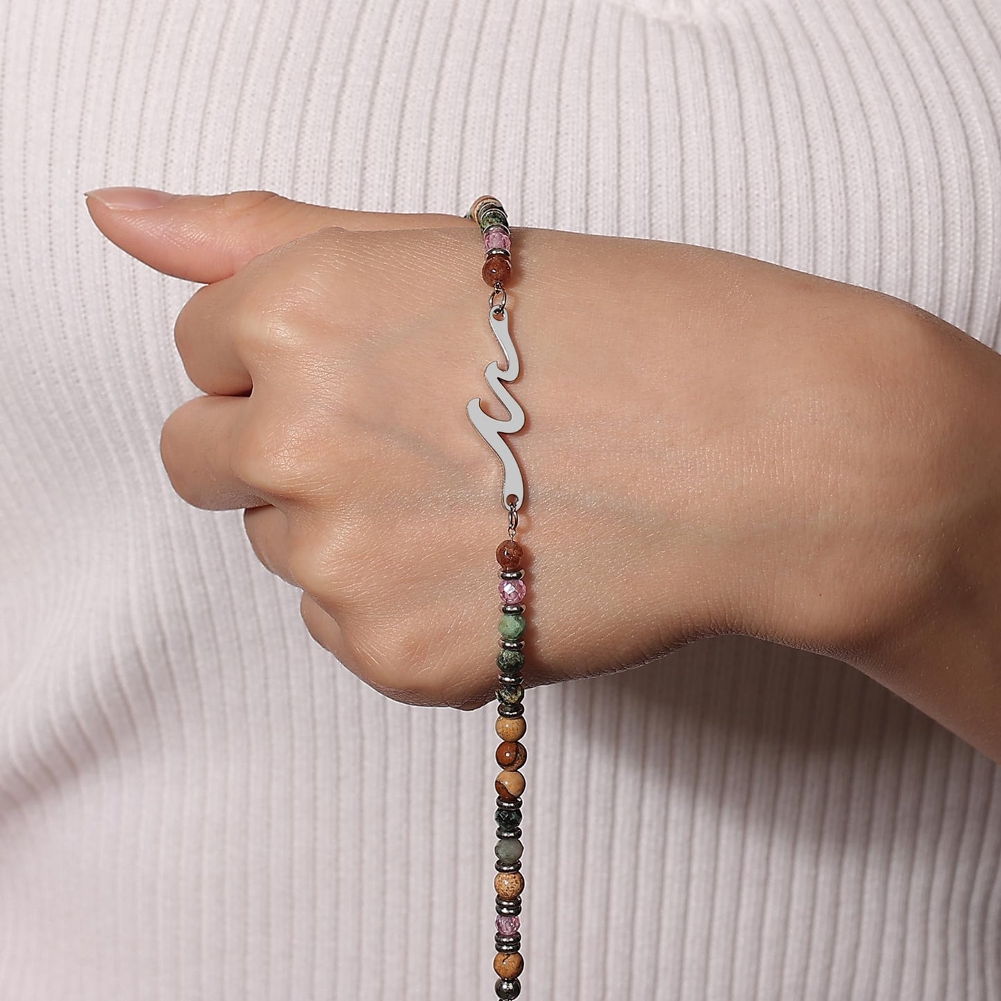 TONY & SANDY Mothers Day Gifts for Daughter, Daughter Gifts from Mom, Graduation Gifts Her, Wave Bracelet for Women Jewelry, Mother Daughter Bracelets Jewelry Birthday Christmas Valentines