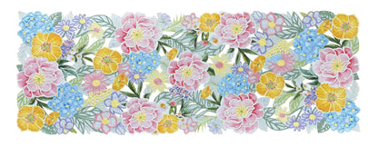 KEVA Floral Spring Table Runner 36inches Long, Flower Cutwork Embroidered Table Runner 13inch x 36inch, Easter Seasonal Spring Table Decorations for Kitchen Dining Table